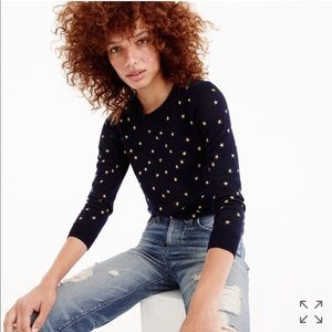 J Crew Tippi Sweater in Embroidered Stars
